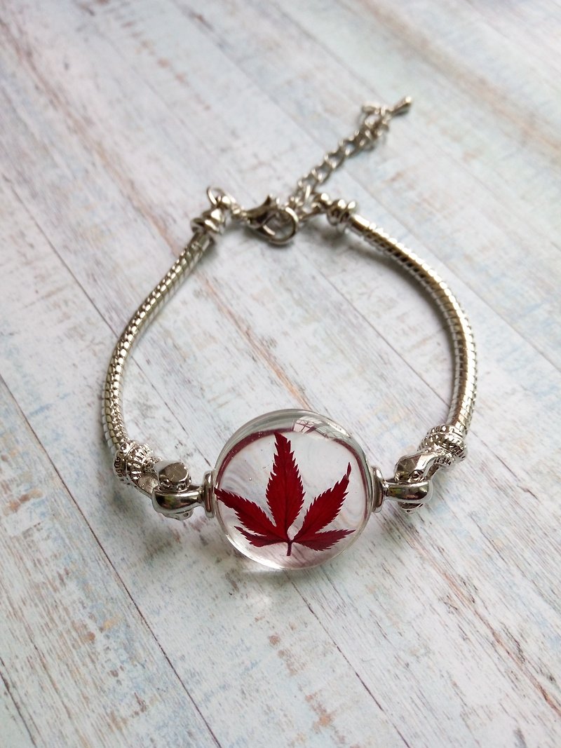 Real flower bracelet, gift for woman, real plant jewelry - สร้อยข้อมือ - วัสดุอื่นๆ 