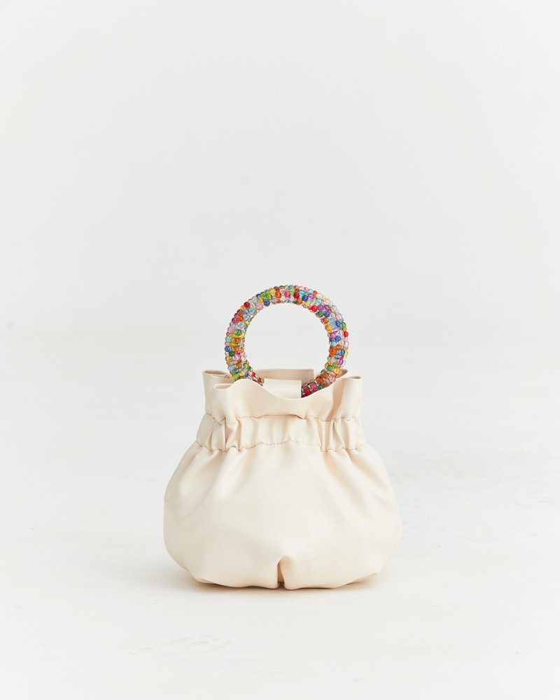 pasca basket bag - rainbow color - Handbags & Totes - Faux Leather White