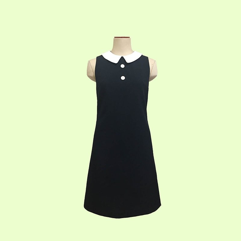 retro one-piece dress laetitia - 連身裙 - 聚酯纖維 藍色