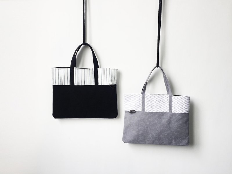 Wahr_ Black / Grey Computer Bag / Handbag / School Bag / Side Backpack - Laptop Bags - Polyester 