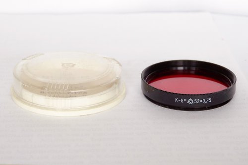 Russian photo tested K-8x 52mm red lens filter 52x0.75 52x0,75 USSR LZOS for Helios-44M-4 box