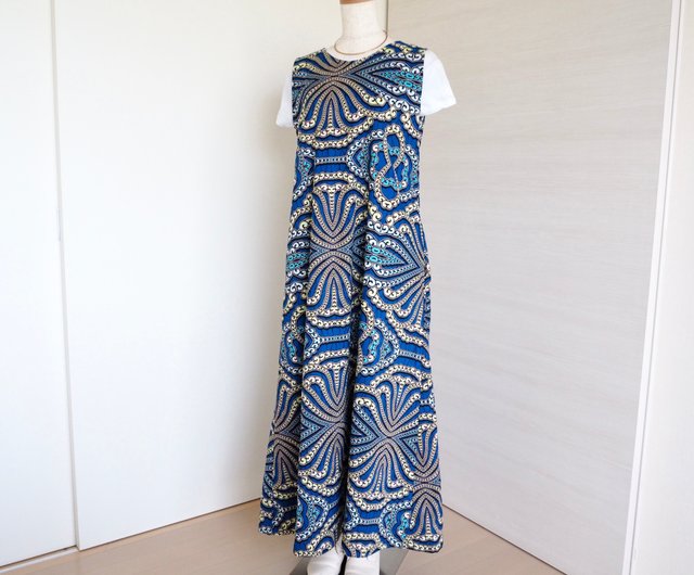 エスニック　ワンピース　手刺繍　ハンドメイド　コットン藍染　新品　タイ製 エスニック ワンピース 手刺繍 ハンドメイド コットン藍染 新品