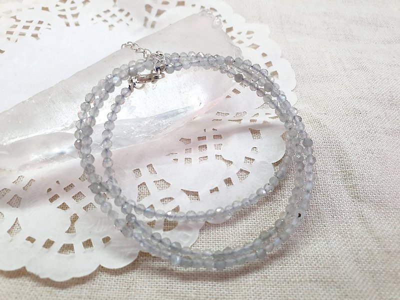 CJ73. Labradorite necklace. triple circle bracelet - Bracelets - Semi-Precious Stones Silver