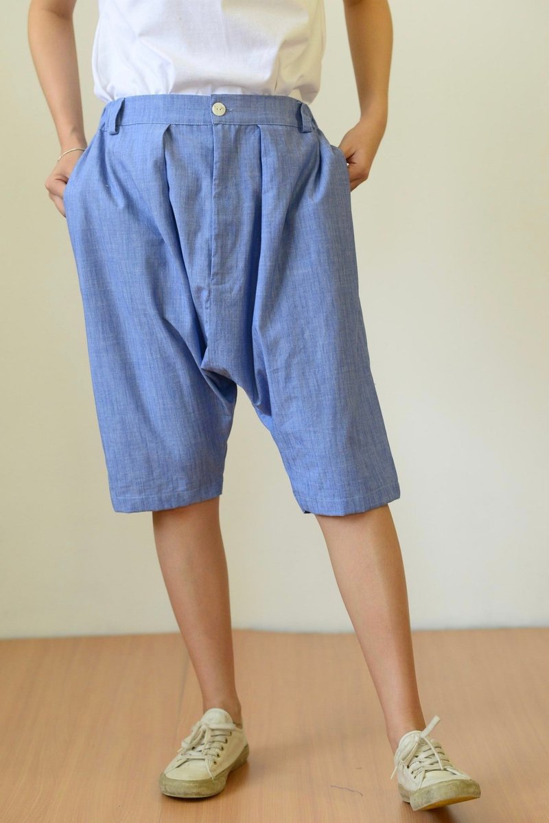 Blue sky short harem pants - Women's Tops - Cotton & Hemp 