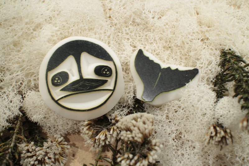 鯨豚頭尾系列印章 太平洋白側斜紋海豚 - 印章/印台 - 橡膠 
