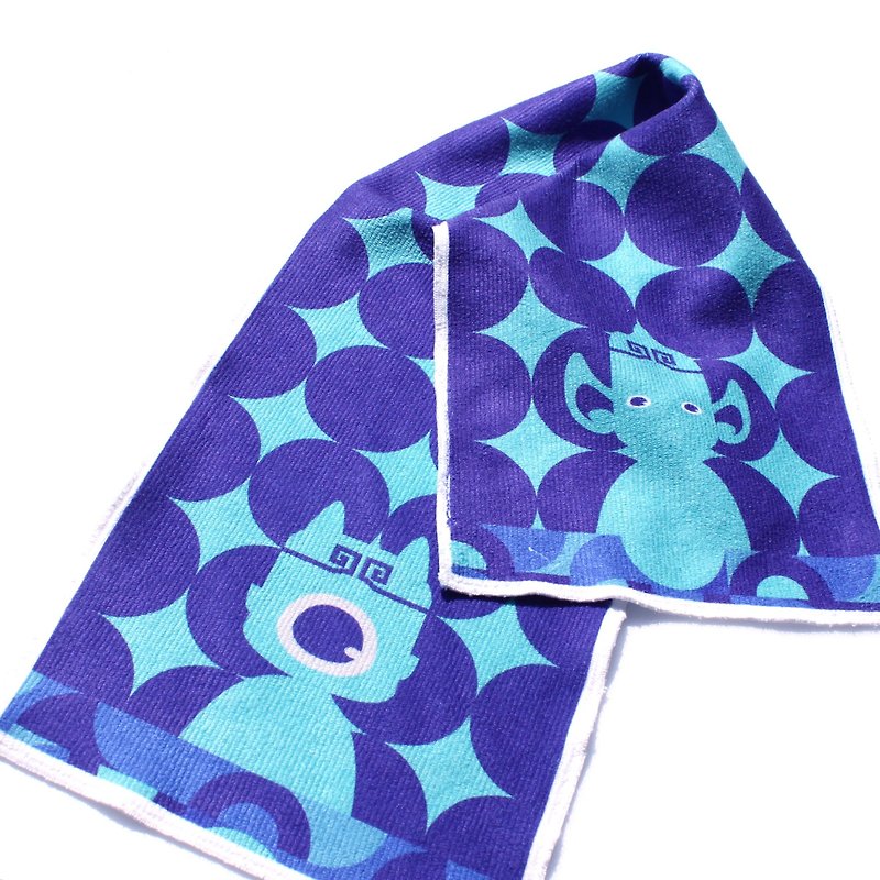 Qianli Yan and Shunfeng Er Sport Towel - ผ้าขนหนู - วัสดุอื่นๆ สีน้ำเงิน
