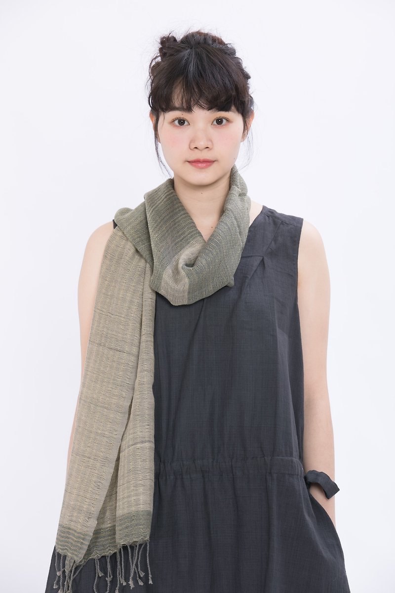 Fog Wires Wool Scarf - Southern Forest _ Fair Trade - Knit Scarves & Wraps - Wool Khaki
