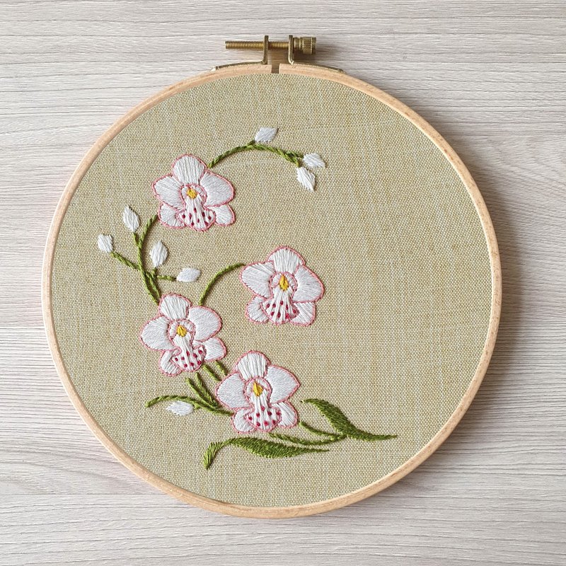 刺繡 蘭花 orchid hand embroidery DIY, Floral pattern pdf - 其他數位設計 - 其他材質 
