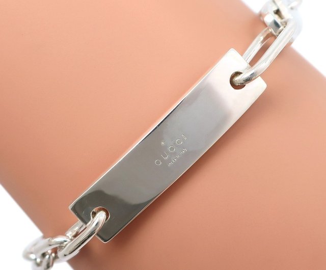saleグッチ ロゴプレート ブレスレット シルバー925 プレート付き 楽天市場】グッチ GUCCI ロゴプレート ブレスレット シルバー925