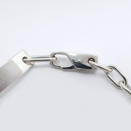 ◆美品★グッチGUCCI手錠ロゴプレート ブレスレット★Silver925◆ 日本直送】グッチ GUCCI ロゴプレート ブレスレット シルバー925