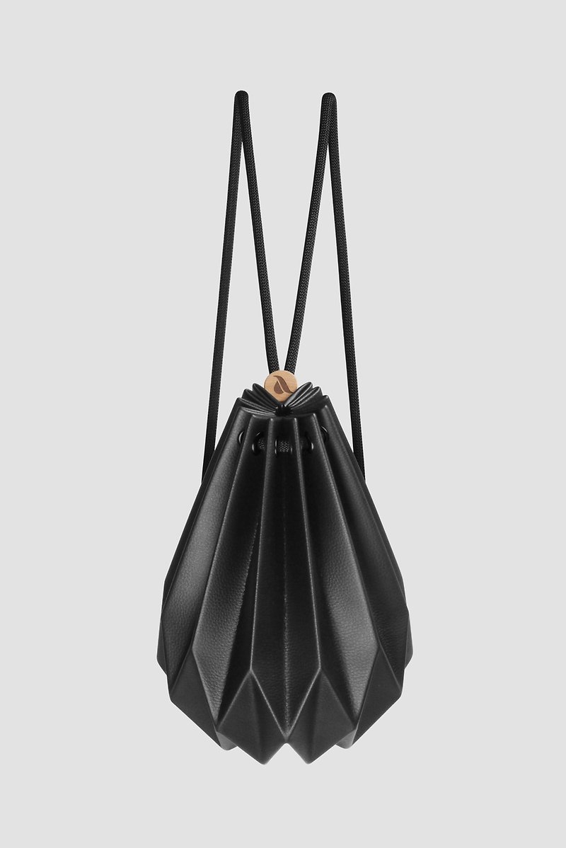 DIAMOND | Origami leather bag - Backpacks - Faux Leather Black