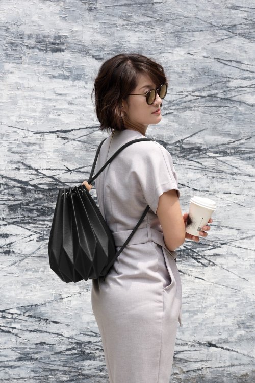DIAMOND Obsidian 石 ブラック Bag 完全手作りのベジタリアン