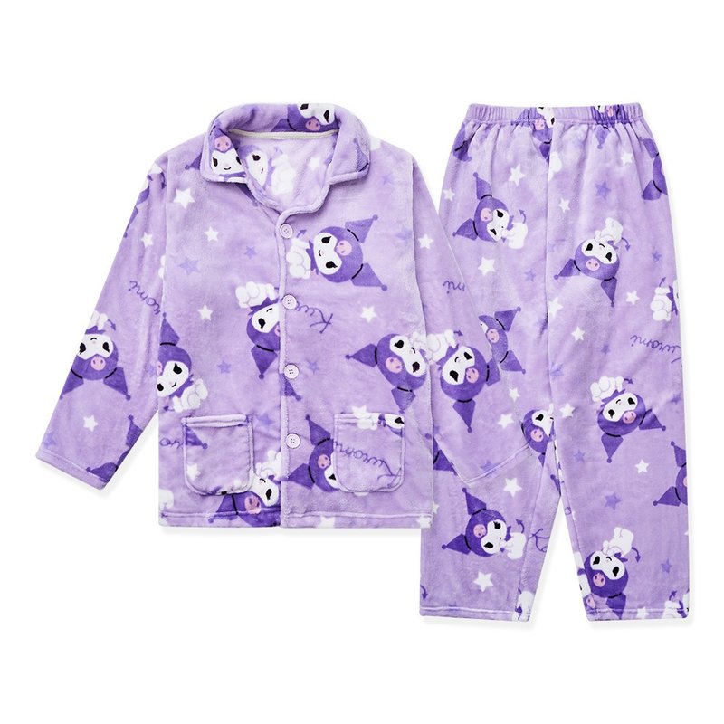 三麗鷗酷洛米女款長袖睡衣 家居服套裝 珊瑚絨睡衣【ONEDER旺達】 - 睡衣/家居服 - 聚酯纖維 