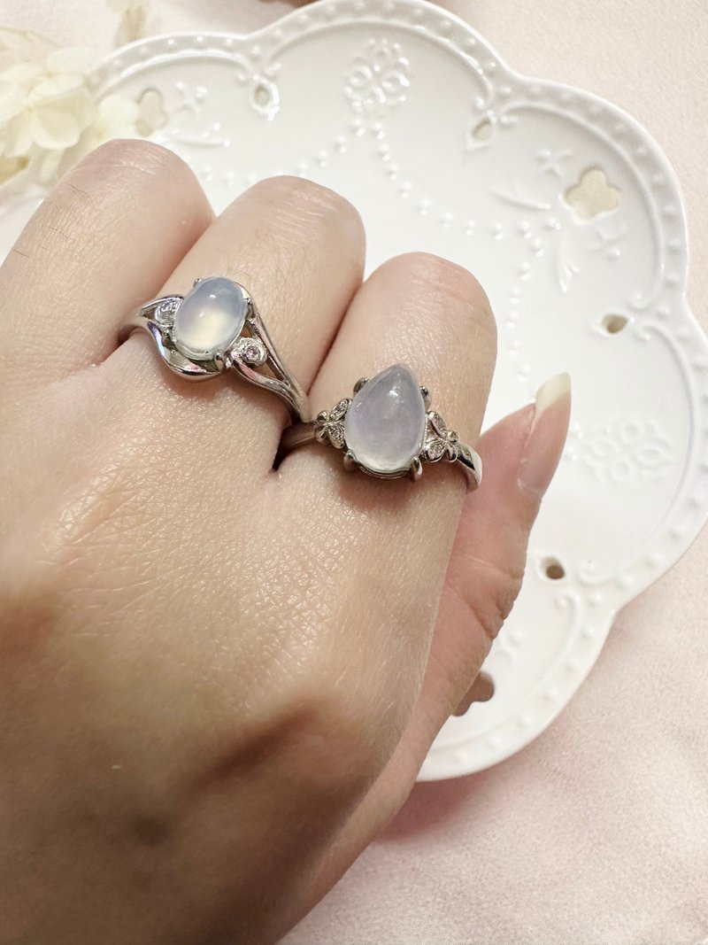 心忱-白玉髓造型戒指 - 戒指 - 水晶 白色