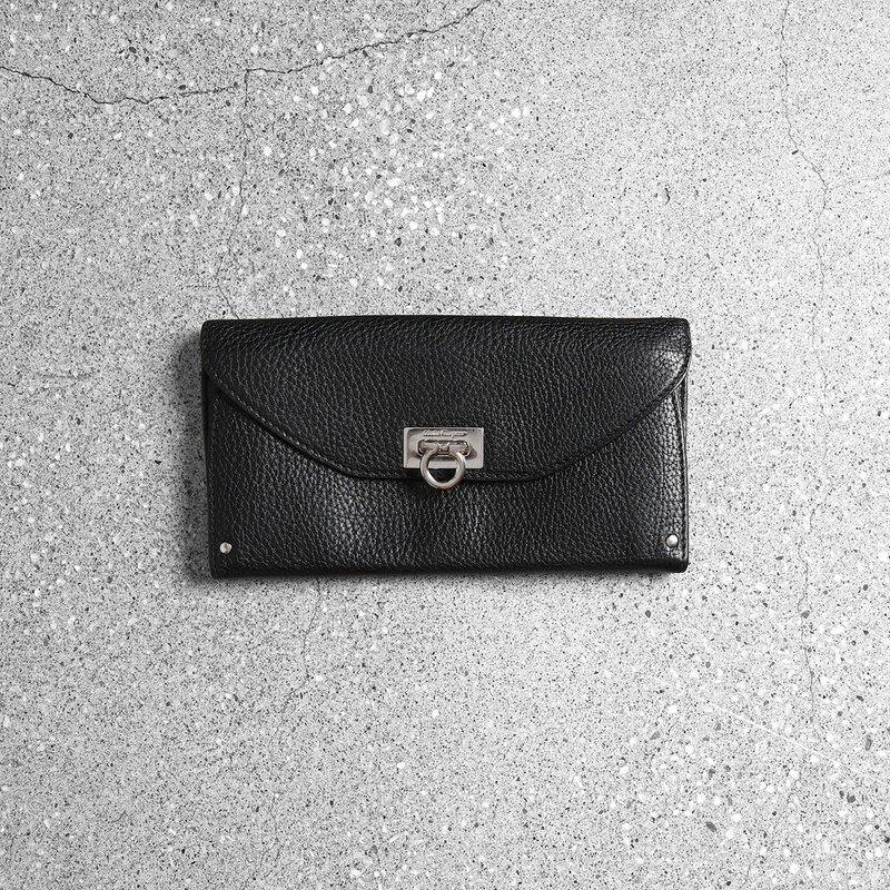 Salvatore Ferragamo 古董長夾 / 古董精品、二手精品、古董皮夾 - 錢包/皮夾/長短夾 - 真皮 黑色