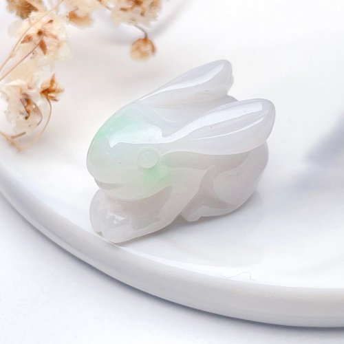 瓔珞珠寶盒 E.L.Jewelry Box 【錢兔似錦】冰糯飄綠翡翠兔子吊飾 | 天然緬甸玉翡翠A貨 | 送禮