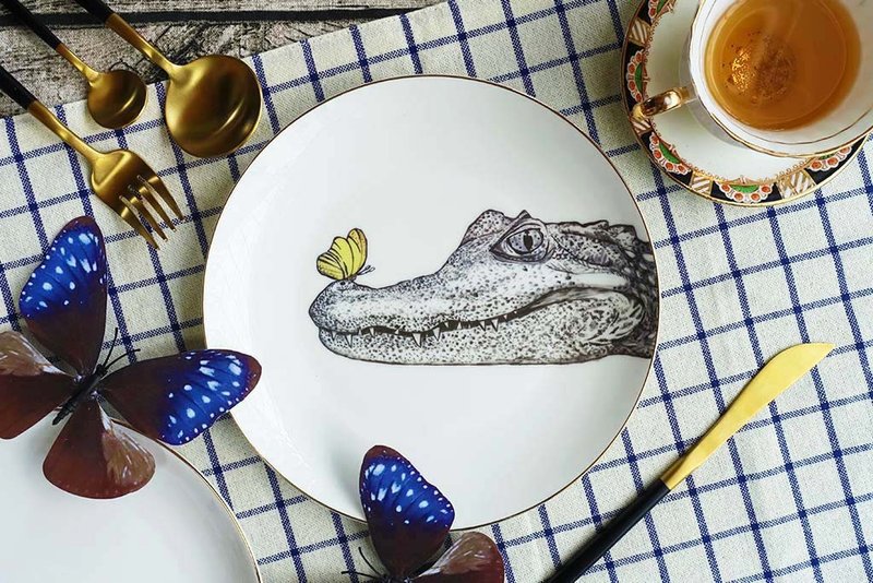 Animal Series-Crocodylus Tears - Plates & Trays - Porcelain Yellow