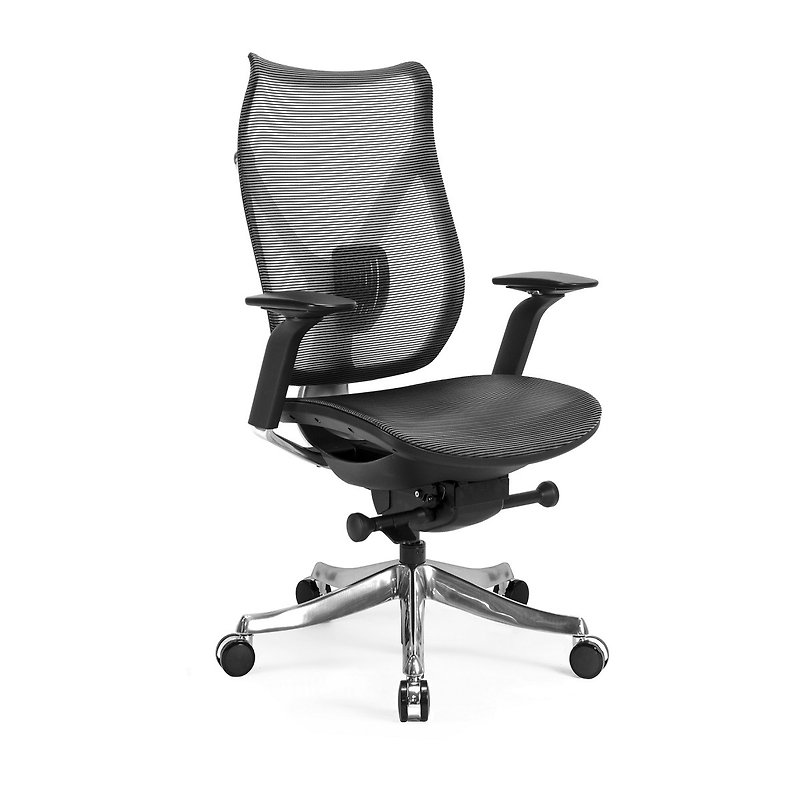 HERMES middle back office chair/computer chair/engineering chair black frame black net - Chairs & Sofas - Nylon Black