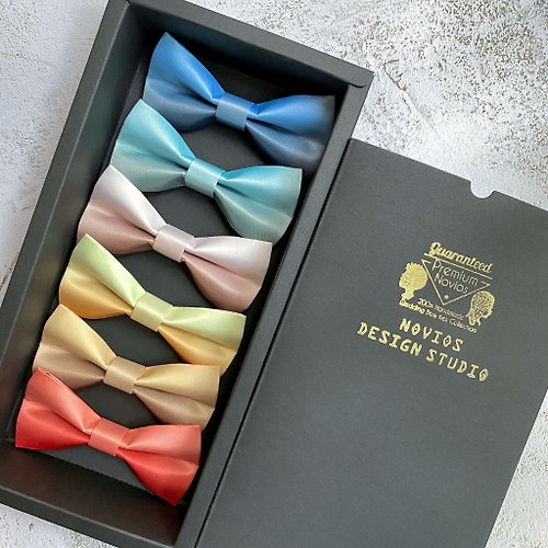 Novioshk Style 0465 -漸變色印刷領結 可製作指定顏色 婚禮 主題 兄弟領結