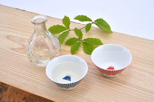 sweetscraft 富士山陶瓷杯 (矮杯) 深藍