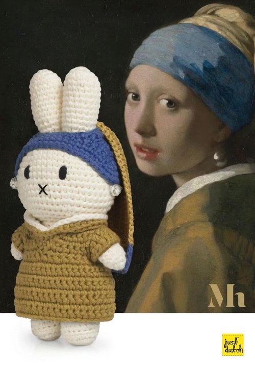 オランダ 限定 ミッフィー 真珠の耳飾りの少女 新品 大小セット Just Dutch (オランダ) | ミッフィー 編みぐるみ 真珠の耳飾りの