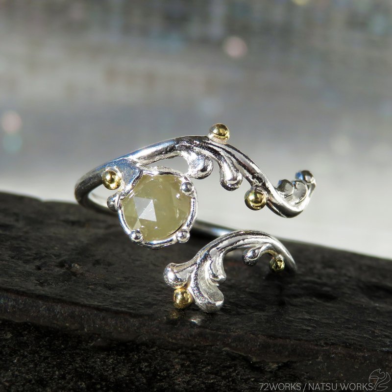 ボタニカル ダイヤモンド リング / Botanical Diamond and 18K Ring - 戒指 - 寶石 銀色