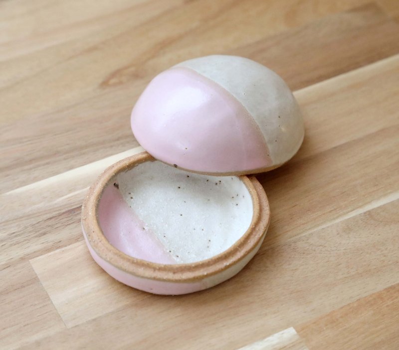 Red and white lidded accessory case - Storage - Pottery Pink