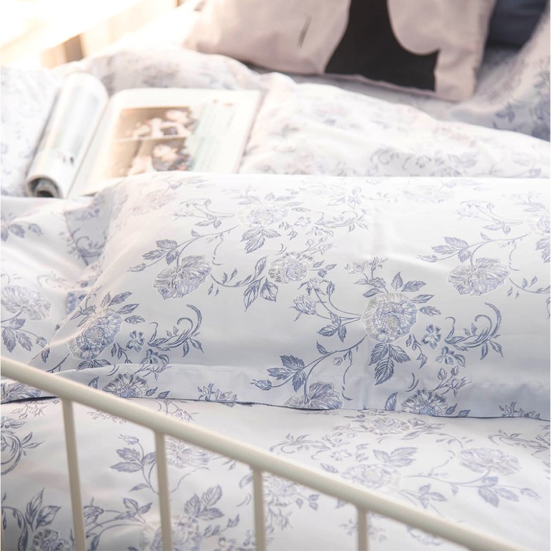 DR8300 Gray Purple Rose 300 Woven Tencel Lyocell/Bed Bag Pillow Case Set/Bed Bag Quilt Set/Made in Taiwan - เครื่องนอน - วัสดุอื่นๆ 