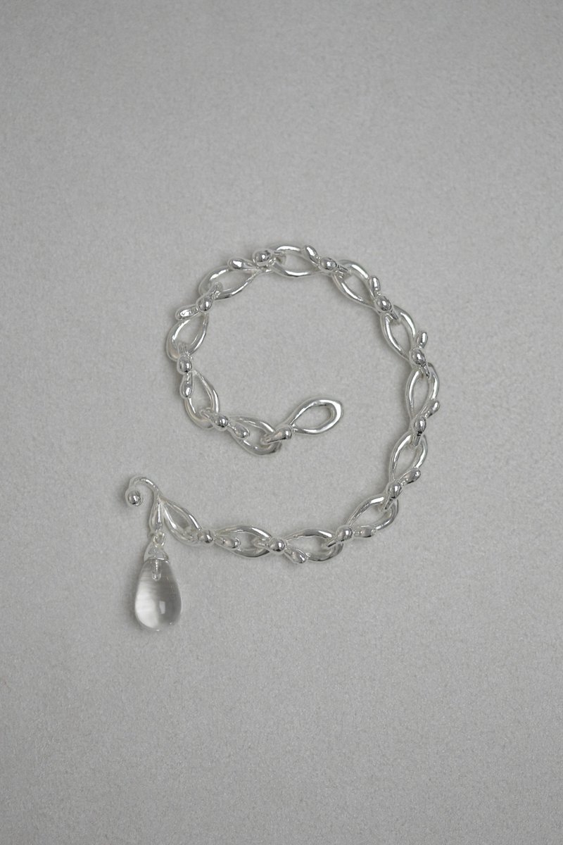 droplet Bracelet raindrop bracelet - สร้อยข้อมือ - เงินแท้ สีใส