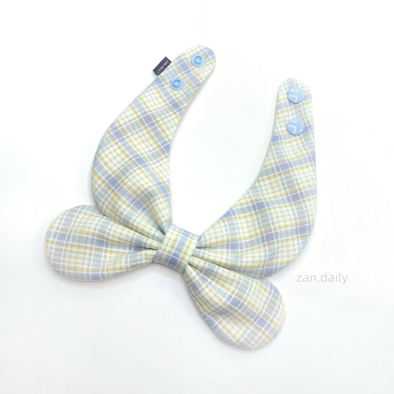 Lemon Toffee Crossover Scarf - ชุดสัตว์เลี้ยง - ผ้าฝ้าย/ผ้าลินิน สีน้ำเงิน