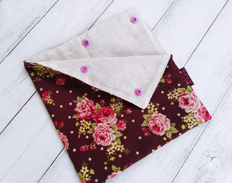 點點玫瑰即食版 環保 食物袋 兩款內裡 - 便當盒/食物袋 - 棉．麻 咖啡色