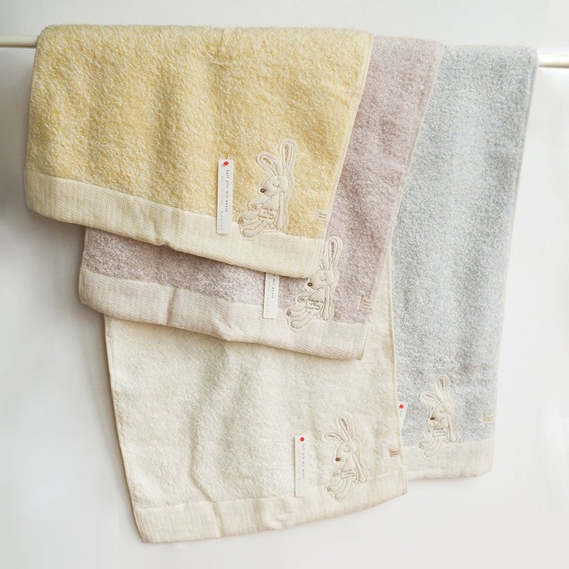 [kontex] Imabari Chouette series long towel-rabbit (80x34cm) Japanese-made towel - อื่นๆ - ผ้าฝ้าย/ผ้าลินิน หลากหลายสี