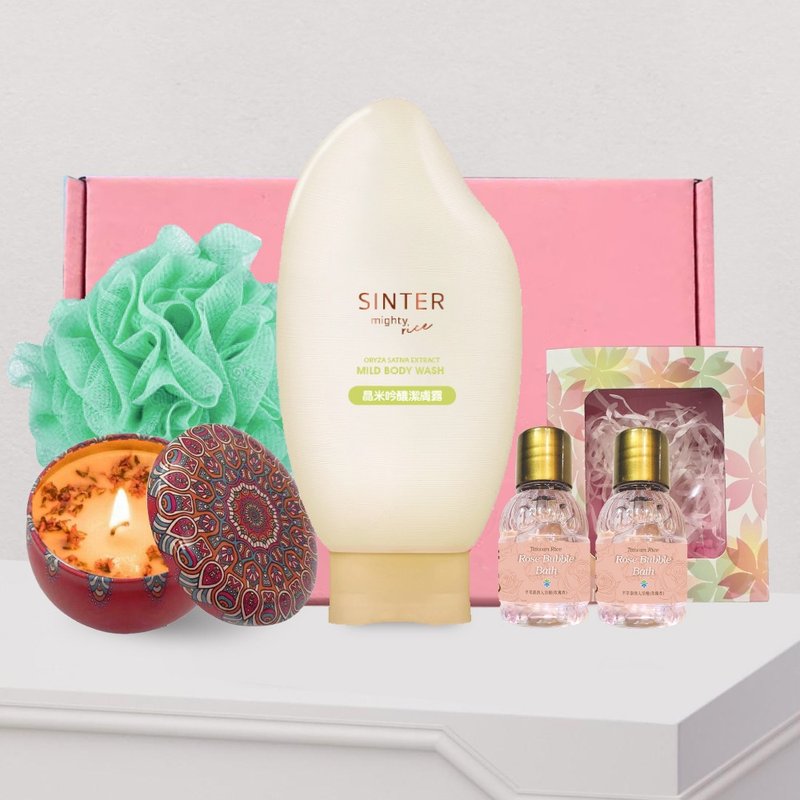 [SINTER Yanxi] Crystal Rice Ginjo Bath 5-piece Set (Valentine’s Day Limited Gift Travel Candle) - Body Wash - Other Materials Transparent