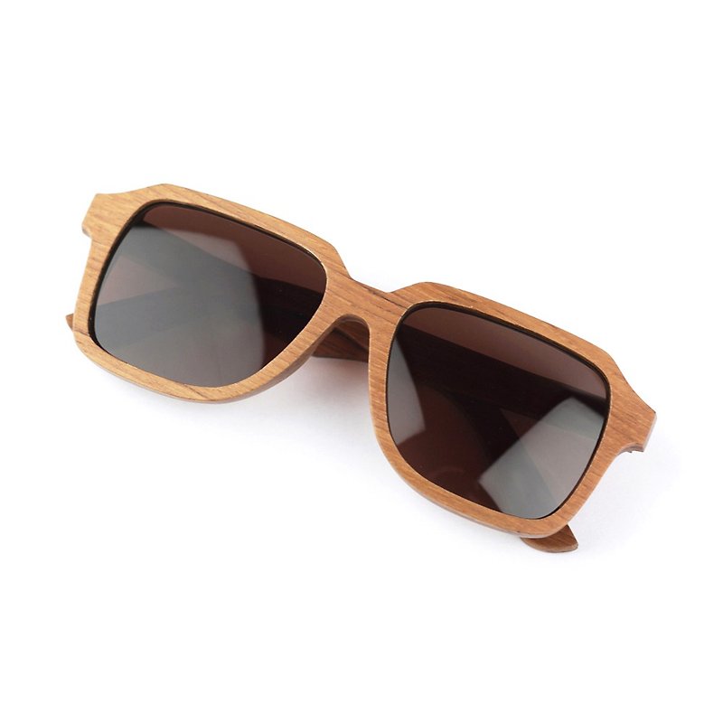3 HR / Teak Wood , Handmade Wooden Sunglasses - Sunglasses - Wood Brown