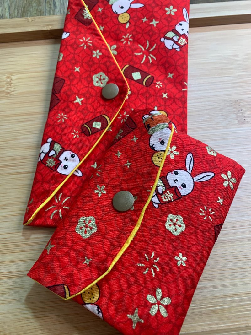 Wenqingfeng Red Packet Bag and Lucky Stamp Thickened Bag Special Group - Qiantu Sijin Shining Red Gift Thickening - Wallets - Cotton & Hemp Red