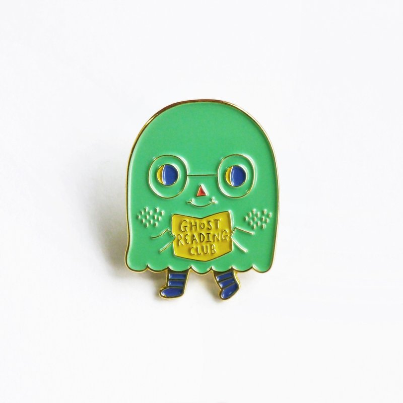 Ghost Reading Club Enamel Pin | Limited Edition - เข็มกลัด - วัตถุเคลือบ สีเขียว