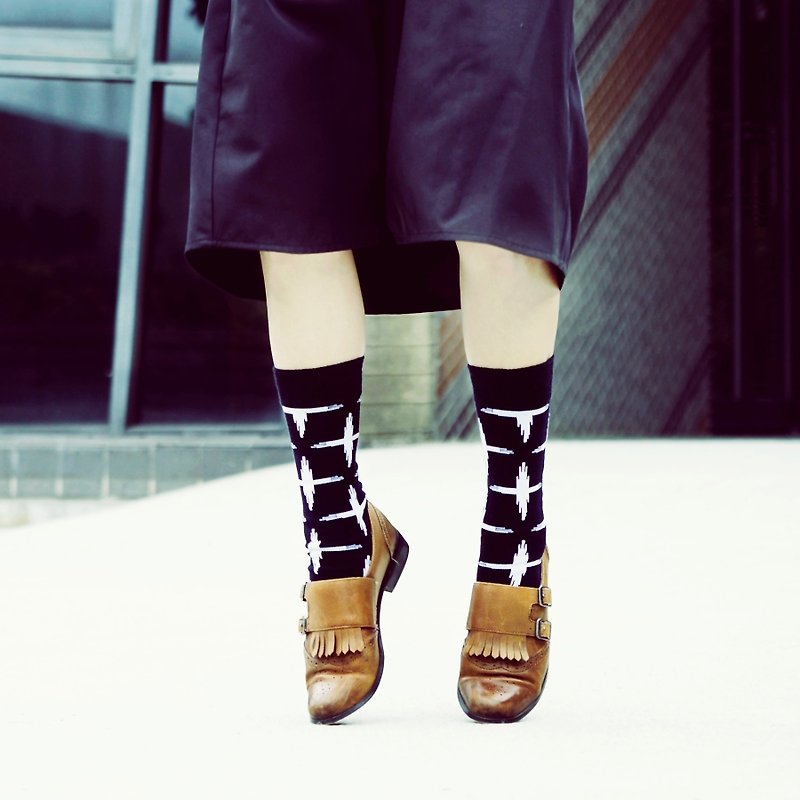 Women's Socks - City Cross - British Design for Stylish Ladies - Socks - Cotton & Hemp Black