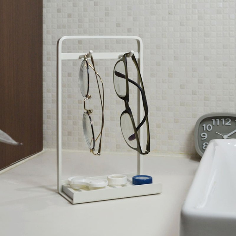 日本COLLEND 鋼製飾品/眼鏡收納掛架(附珪藻土墊)-2色可選 - 收納箱/收納用品 - 其他金屬 白色