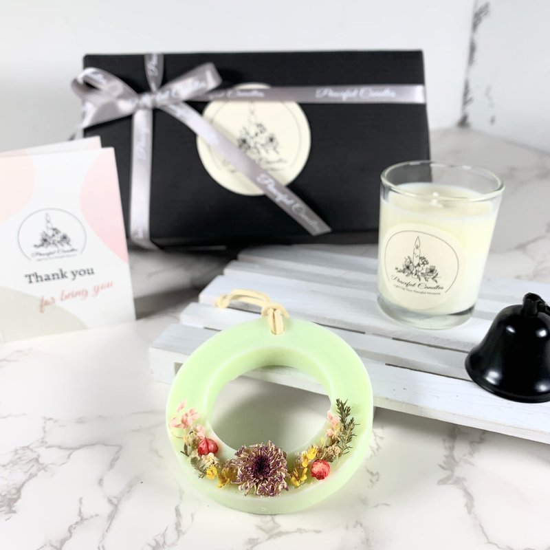 Aroma Candle Set - เทียน/เชิงเทียน - ขี้ผึ้ง สีเขียว