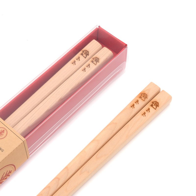 Taiwan cypress chopsticks gift box-DI DI | Enjoy food with SGS-inspected unpainted tableware and chopsticks - ตะเกียบ - ไม้ สีทอง