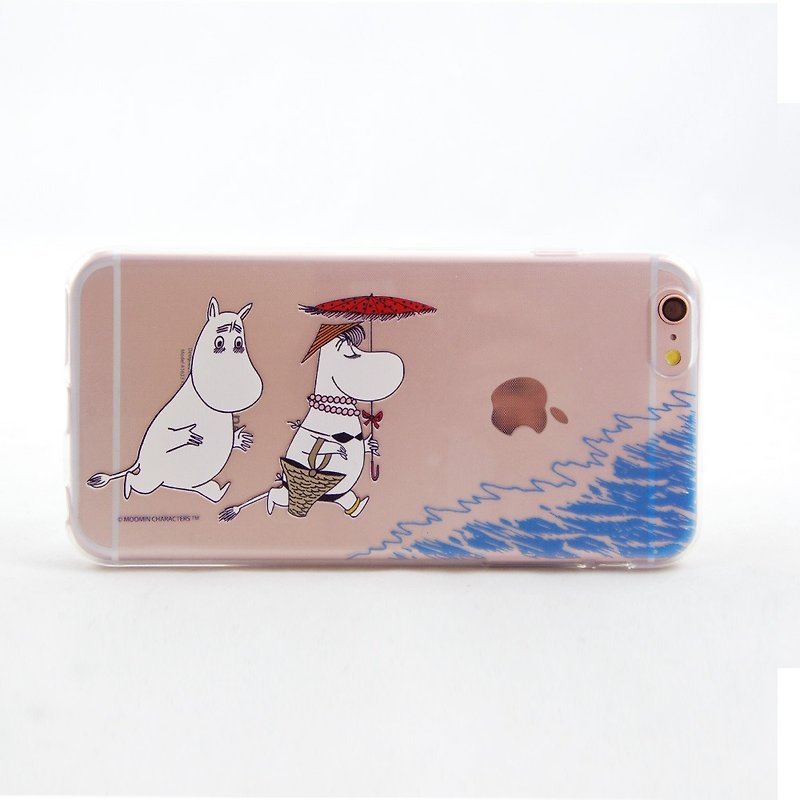 Moomin嚕嚕米授權-TPU手機保護殼【夏日海灘】 - 手機殼/手機套 - 矽膠 藍色