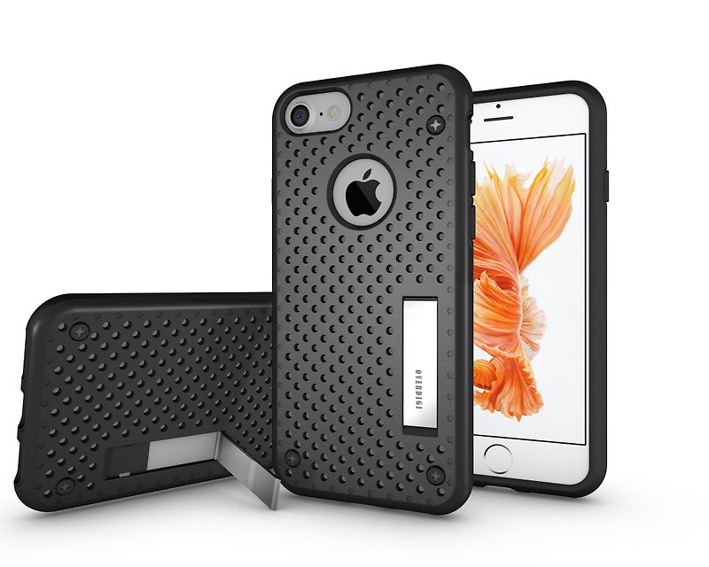 OVERDIGI iPhone7 4.7 "Combo Vertical-encapsulated double DROP black shell - Other - Plastic Black