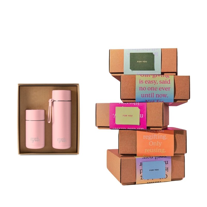 【frank green 台灣】三層真空保溫瓶禮盒 - 355ml + 595ml - 水瓶/水壺 - 不鏽鋼 多色