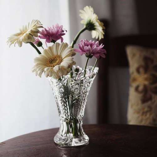 1950年代 チェコスロバキア製のヴィンテージ クリスタルガラス 花瓶 チェコスロバキア ヴァラスカ ベラ ヴィンテージ カット クリスタル