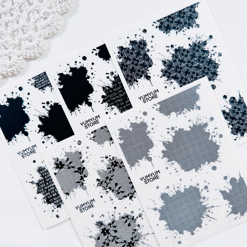 Black ink transparent sticker - 貼紙 - 其他材質 
