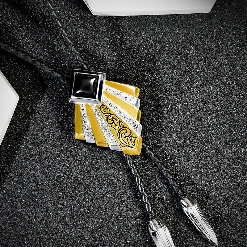 Unparalleled style Paul tie Bolo Tie leather rope tie suit tie│MF select - เนคไท/ที่หนีบเนคไท - หนังแท้ สีเงิน