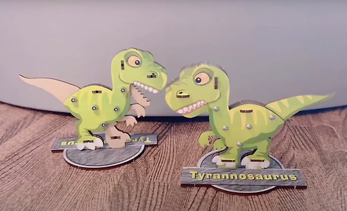 創翊家 DIY 會動的恐龍模型材料包 暴龍 組裝模型 台灣製造