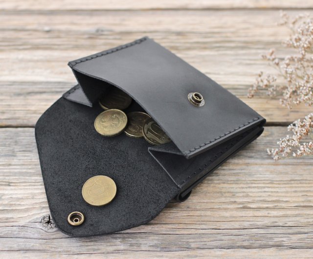 Leather Minimalist Card Holder Wallet, Black Slim Card Holder - Shop  KodamaLife Card Holders & Cases - Pinkoi