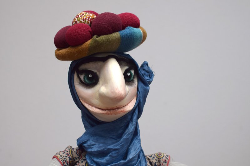 Fatima - interior puppet, original handmade doll - 擺飾/家飾品 - 棉．麻 藍色
