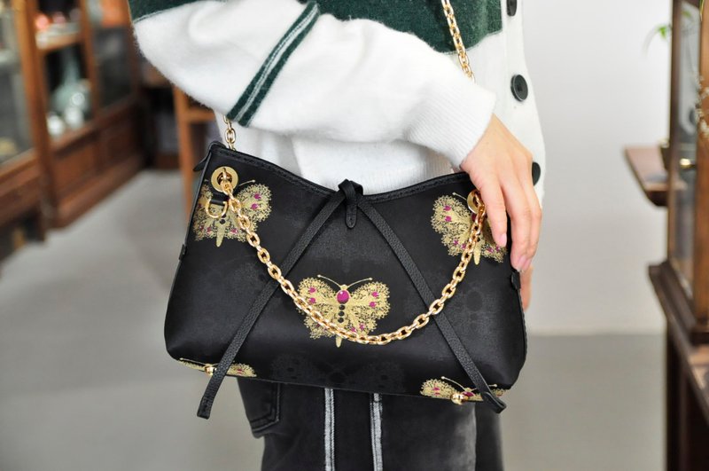 真絲蝴蝶BB龍須包 - 側背包/斜背包 - 其他材質 